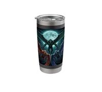 Flying Sasquatch Under The Terrestrial Moon Funny Meme Stainless Steel Insulated Tumbler