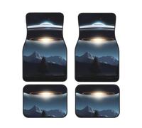 Flying Saucer At Night Car Floor Mats Set Of 4,Front Rear Carpets Mats