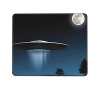 Flying Saucer at Night Enhanced Control Mouse Pad with Lock Stitch Edge Large Thick Non-Slip Desk Mat for Office Task