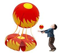 Flying Saucer Ball, 4 Types Magic Ball Toy with Lights Strange Magic Flying Saucer Ball Decompression Deformation Foot Stomp Venting Stomp Ball for Dogs Cats Pets (Type D)