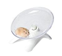 Flying Saucer Hamster Wheel Super-Silent Hamster Wheel Plastic Stable Pets Exercise Wheel Non Slip Run Silent Wheel for Small Pets (White)