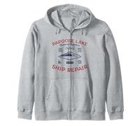 Flying Saucer Papoose Lake Ship Repair Funny Vintage UFO Zip Hoodie