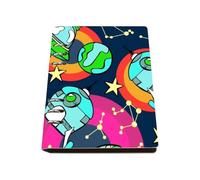 Flying Saucers Notebook, Pu Leather Notebooks, Lined Paper Notebook Spiral 180Pages/90Sheets, Notes Book for Home, Work Books for Writing, Student Essentials University Journal Diary