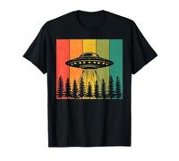 Flying Saucers Over Forest UFO Abductions Alien Conspiracies T-Shirt