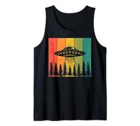 Flying Saucers Over Forest UFO Abductions Alien Conspiracies Tank Top