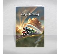 Flying Scotsman Birthday Card for Friends & Family - British Steam Train Keepsake for Railway History & Steam Locomotive Enthusiasts: Birthday Card (Size A5)