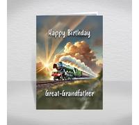 Flying Scotsman Birthday Card for Great-Grandfather - British Steam Train Keepsake for Railway History & Steam Locomotive Enthusiasts: Great-Grandfather Birthday Card (Size A5)