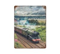 Flying Scotsman Dundee Retro Poster Metal Tin Sign Chic Art Retro Iron Painting for Workshop Train Room Bar Kitchen Decor 15.7"x11.8"