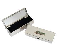 Flying Scotsman Enamel Metal Lipstick Case with Mirror Silver Personalised Engraving Gift 135