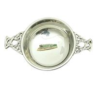 Flying Scotsman Enamel Pewter Knot Band Quaich Bowl Scottish Quaich 135