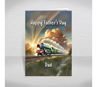 Flying Scotsman Father's Day Card for Dad - British Steam Train Locomotive Card - Railway History & Steam Locomotive Enthusiasts: Dad Father's Day Card (Size A5)
