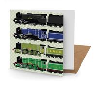 Flying Scotsman Greetings Card Suitable for Birthdays, Thank You, Any Occasion, 15 x 15 cms, Multi-Coloured