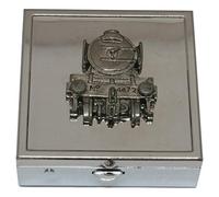Flying Scotsman Pill Trinket Box Chrome with Mirror Gift 134