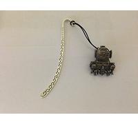 Flying Scotsman Train Box1 B Pattern bookmark with cord 3D English pewter charm