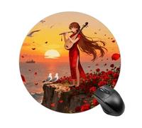 Flying Seagull View Round Mouse Pads Non-Slip Rubber Base Mouse Mat Cute Mousepad Funny Computer Desk Accessories for Office Home Gaming Work 7.8 X7.8 Inch