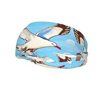 Flying Seagulls Basketball Fitness Elastic Headband, Unisex Sports Headband, Sports Running Cycling Yoga Sweat-Absorbent Band,
