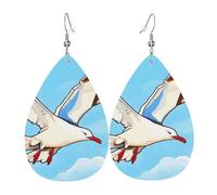Flying Seagulls Earrings for Women Teardrop Dangle Earrings Boho Lightweight Unique Leather Earrings Fashion Pendant for Birthday Gift Fashion Jewelry