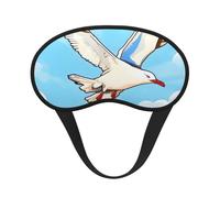 Flying Seagulls Eye Mask for Sleeping Soft Satin Sleep Shade Cover Blindfold with Elastic Strap Travel Nap Blackout Eye Shade Cover for Women Men