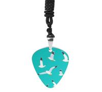 Flying Seagulls Guitar Pick Pendant Necklace for Acoustic Electric Bass Players Guitar Accessories Guitarist Gifts