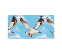 Flying Seagulls License Plate.Aluminium, Waterproof Printed Car Sign, 1mm Thick