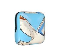 Flying Seagulls Period Proof Storage Bag-Feminine Hygiene Travel Case for Sanitary Pads, Discreet Mensural Pouch for Purse Office