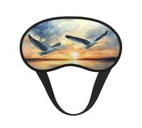 Flying Seagulls Print Blackout Sleep Mask, Light Blocking Eye Mask for Sleeping Travel, Camping, Shift Work