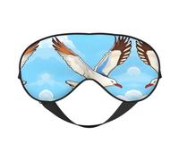 Flying Seagulls Print Eye Mask for Comfortable Sleep – Elastic Nighttime Shade, Perfect for Plane, Travel, and Meditation