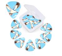 Flying Seagulls Print Guitar Picks 12 Pack Guitar Plectrums with Storage Box Bass Picks For Acoustic Guitar Bass Electric Ukulele Includes 0.46mm, 0.71mm, 0.96mm