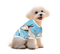 Flying Seagulls Print Pure Cotton Pet T-Shirt, Dogs & Cats Comfy Tee Vest, for Small Medium Summer Winter Clothes