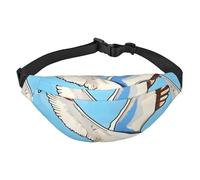 Flying Seagulls Print Sling Bag Fanny Pack, Crossbody Chest Bag with Adjustable Strap for Travel, Daily Casual Use