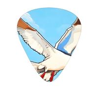 Flying Seagulls Printed pick set - 12 pieces, thin, medium and thick guitar picks, suitable for guitar, bass, electric guitar and ukulele