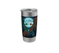 Flying Skeletons Under The Terrestrial Moon Funny Meme Stainless Steel Insulated Tumbler