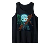 Flying Skeletons Under The Terrestrial Moon Funny Meme Tank Top