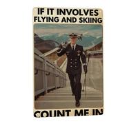 Flying Skiing Passion Metal Tin Sign Tin Sign Novelty Wall Decor For Room Pub Kitchen 20X30cm