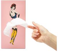 Flying Skirt Tissue Box - Charming Vintage Pop Art Tissue Holder - Restyles Itself After Each Dispense - Add a Decorative Touch to Any Room - Designed by Spextrum (Pink)