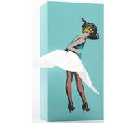 Flying Skirt Tissue Box - Charming Vintage Pop Art Tissue Holder - Restyles Itself After Each Dispense - Add a Decorative Touch to Any Room - Designed by Spextrum (Mint)