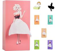 Flying Skirt Tissue Box Cover, Creative Short Skirt Girl Cartoon Design, Paper Dispenser Case for Home, Office and Car (Pink)
