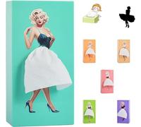Flying Skirt Tissue Box, Tissue Box Cover, Creative Tissue Box Cover, Short Skirt Girl Cartoon Tissue Box, Tissue Cover Case Paper Dispenser for Home Office and Car (blue)