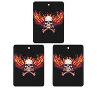 Flying Skull Fire Funny Car Air Fresheners 3pcs Long Lasting Scent Automotive Hanging Scented Cards Tablets