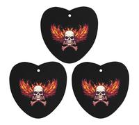 Flying Skull Fire Funny Car Air Fresheners 3pcs Long Lasting Scent Automotive Hanging Scented Cards Tablets