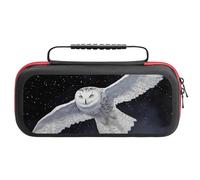 Flying Snowy Owl Funny Carrying Case for Switch Hard Protective Cover for Game Card and Accessories