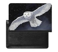 Flying Snowy Owl Funny Passport Cover Holder for Travel Lightweight Waterproof Passport Protector