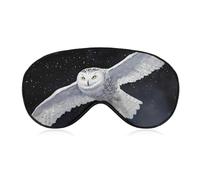 Flying Snowy Owl Printed Sleep Mask for Unisex Adult Soft Night Blindfold with Adjustable Strap