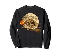 Flying Spaghetti Monster FSM Jack O Lantern Moon Broomstick Sweatshirt
