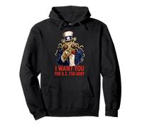 Flying Spaghetti Monster FSM USA Funny Vintage Retro Veteran Pullover Hoodie