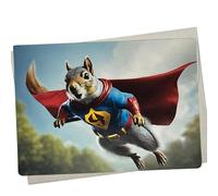 Flying Squirrel Birthday Card (7X5 Inch and Blank Inside for All Occasions) superhero squirrel card also for graduation and congratulations - 923