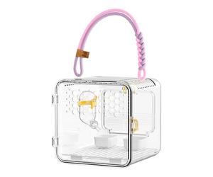 Flying Squirrel Carrier - Lightweight Clear Habitat, Small Animal Transport Case, Pocket Pet Shelter, Container With Airflow Design | Portable Holding Solution For Lovebirds Hamsters Excursions Nature