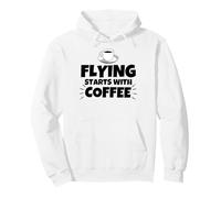 Flying starts with coffee Pullover Hoodie