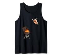 Flying Steak Dive BBQ Grilling Barbecue Lover Grill Humor Tank Top