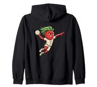 Flying Strawberry Handball Player 7 Action Hero Zip Hoodie